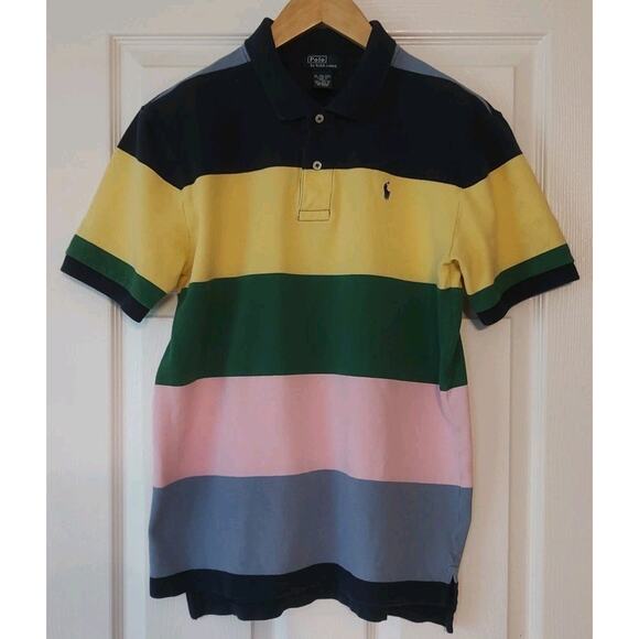 Polo by Ralph Lauren Other - Youth Boys Polo Ralph Shirt Pique 2 Button Striped Color Block Short Sleeve - XL